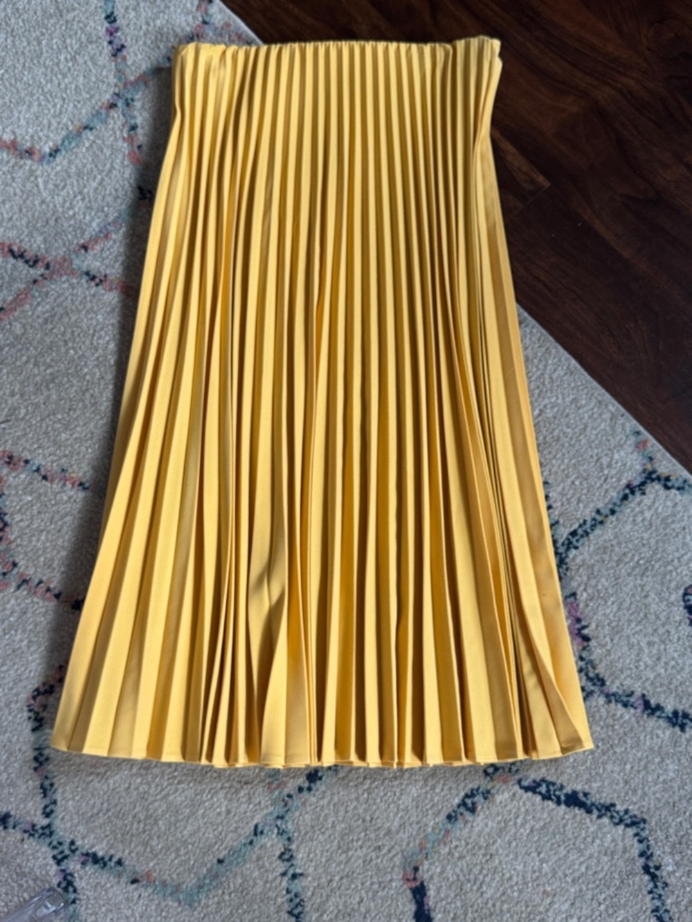 Tommy Hilfiger Yellow Pleated Midi Skirt